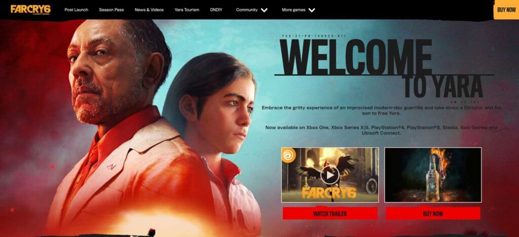 Sitio web Far Cry 6