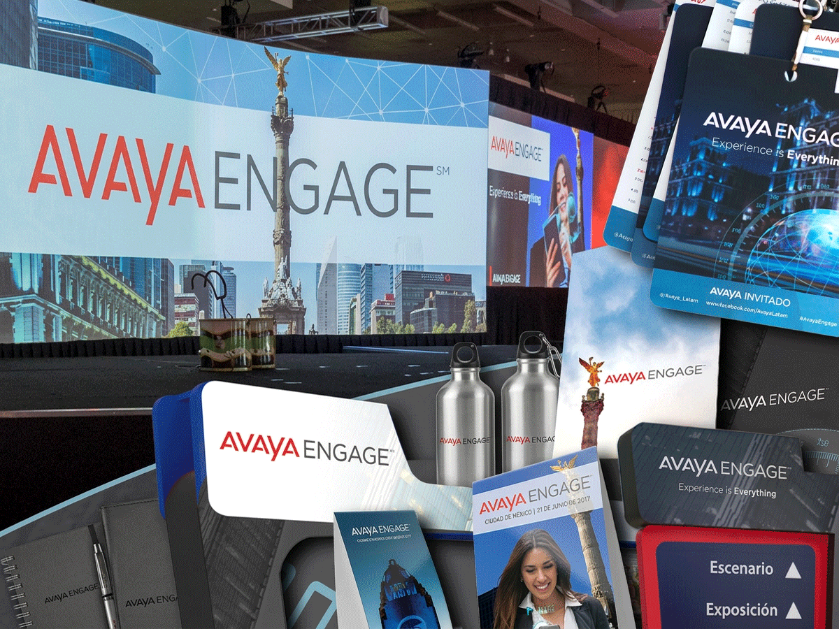 Identidad y materiales para Avaya Engage 2017 en Ciudad de México