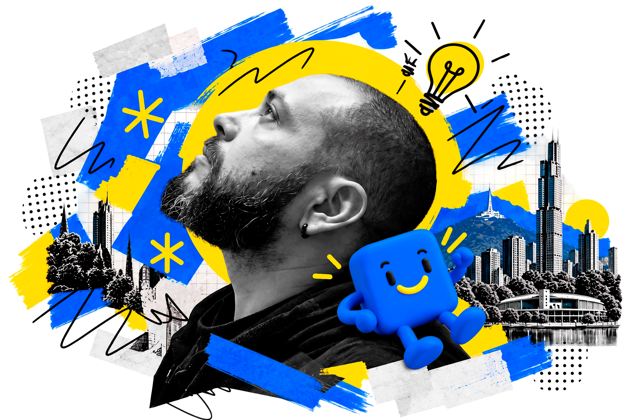 Retrato editorial de The Happy Blue Studio con Kuby